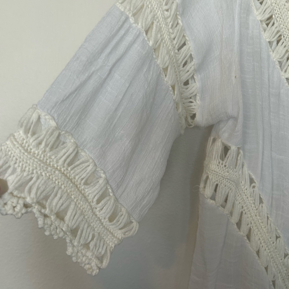 India Boutique White Crochet Swim Coverup - Picture 3 of 6